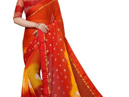 Vamika Red Chiffon with Satin Border Designer Saree Online Sale