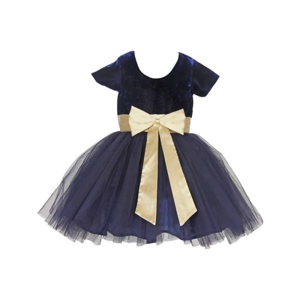 Asmaani Baby Girl s Blue Color Satin Midi Length Frock (AS-DRESS-22010) Online now