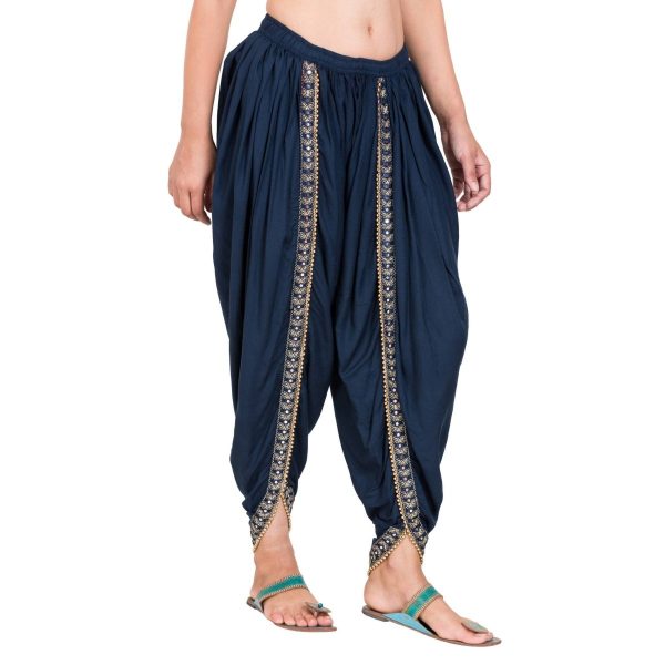 Asmaani Navy Blue color Dhoti Patiala with Embellished Border Online Sale