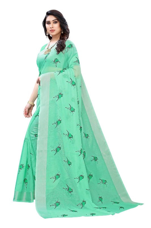 Vamika Green Chanderi Designer Saree (SERIN GREEN) For Discount