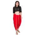 Indian Clothing Asmaani Red color Dhoti Patiala with Embellished Border For Cheap