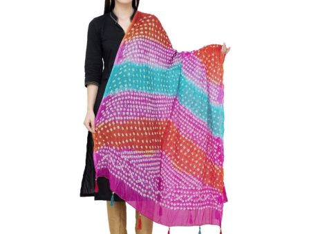 A R Silk Bandhej Multi Tasal Fancy Multi Color Dupatta Online