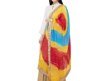 A R Silk Bandhej Multi Gota Fancy Dupatta Color Multi color Dupatta or Chunni Online Hot Sale