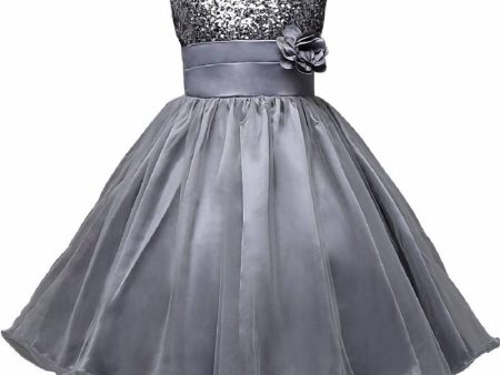 Asmaani Baby Girl Grey Color Satin A-Line Maxi Full Length Dress (AS-DRESS-22049) Online Hot Sale