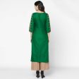 Cheera Hand Block Print Bottle Green & Skin Color Straight Kurta With Palazzo (MAAI-091K) on Sale