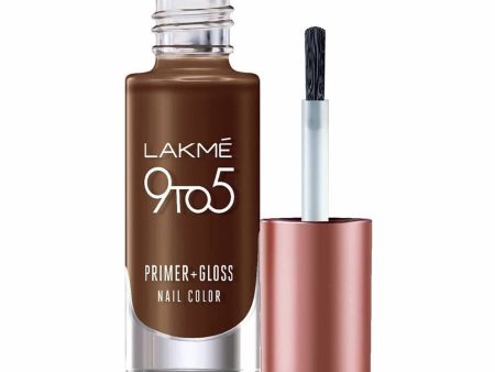 Lakme 9 to 5 Primer + Gloss Nail Colour - Woody Desk Fashion