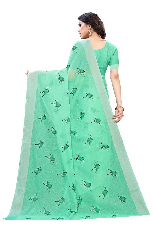 Vamika Green Chanderi Designer Saree (SERIN GREEN) For Discount