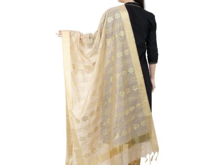 A R Silk Baswada Gold Print Fancy Dupatta Golden Color Dupatta or Chunni Hot on Sale