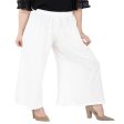 Lagi Women s White Solid Palazzo (PLZ04F) Fashion