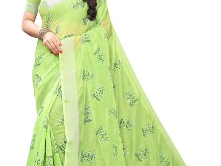 Vamika Green Chanderi Designer Saree on Sale