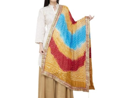 A R Silk Bandhej Multi Gota Fancy Dupatta Color Multi Color Dupatta Supply