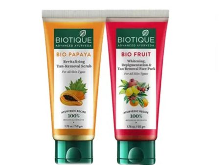 Biotique Advanced Ayurveda Bio Mini Scrub & Face Pack Combo For Whitening & Tan Removal For Discount