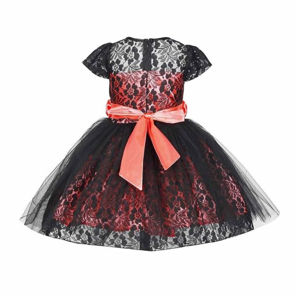 Asmaani Baby Girl s Black Color Satin A-Line Frock (AS-DRESS-22133) Online