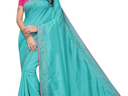 Vamika Rama Green Zoya Silk Stone Work Saree Cheap