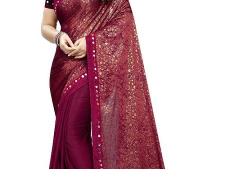 Vamika Red Lycra Designer Saree Fashion