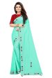 Vamika Rama Green Sana Silk Diamond And Pom Pom Saree Fashion