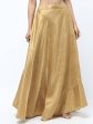 Cheera Golden Color Silk Blend Long Skirt Online Hot Sale