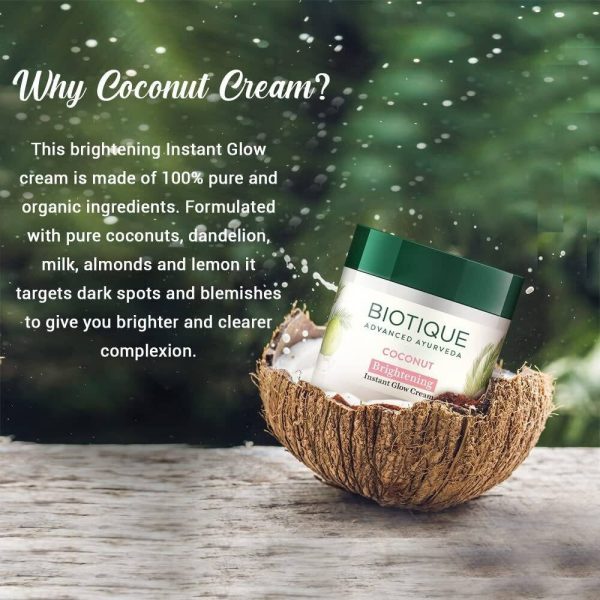 Biotique Advanced Ayurveda Bio Coconut Whitening & Brightening Cream Online now