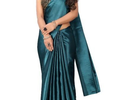 Vamika Rama Green Satin Designer Saree (PAVITRA RAMA) Online Sale