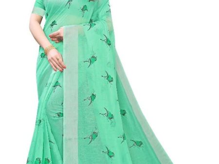 Vamika Green Chanderi Designer Saree (SERIN GREEN) For Discount