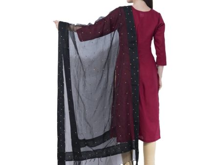 A R Silk Black Color Chandna Dupattas and Chunnis For Cheap