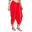 Indian Clothing Asmaani Red color Dhoti Patiala with Embellished Border For Cheap