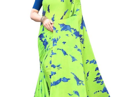 Vamika Green Silk Blend Designer Saree For Discount