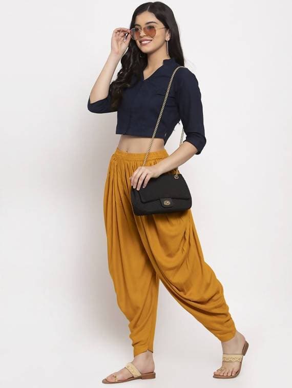 Cheera Women’s Mustard Dhoti Pant CH09D Online