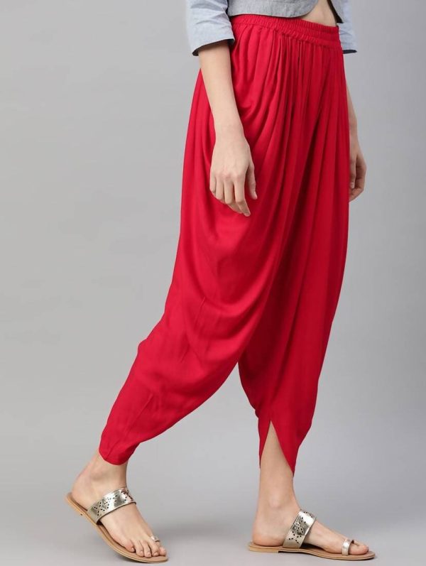 Cheera Women’s Red Dhoti Pant CH10D Cheap