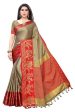 Vamika Banarasi Jacquard Weaving Brown Saree (DHONI CHIKU) For Discount