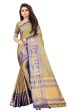 Vamika Banarasi Cotton Silk Weaving Brown Saree (DOCTOR MOR CHIKU) For Discount