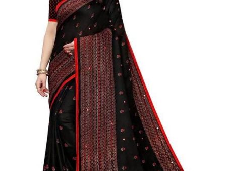 Vamika Black Jute Silk Embelished Saree (HOLIKA BLACK) Online Sale