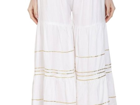 Asmaani White Color Golden Gota Patti Gharara Online