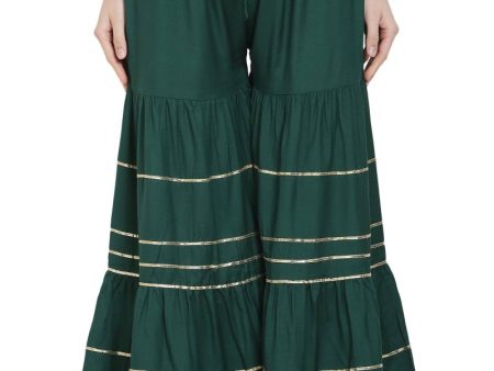 Asmaani Green Color Golden Gota Patti Gharara on Sale