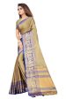 Vamika Banarasi Cotton Silk Weaving Brown Saree (DOCTOR MOR CHIKU) For Discount