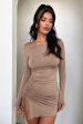 Mayla Long Sleeve Dress - Brown For Cheap